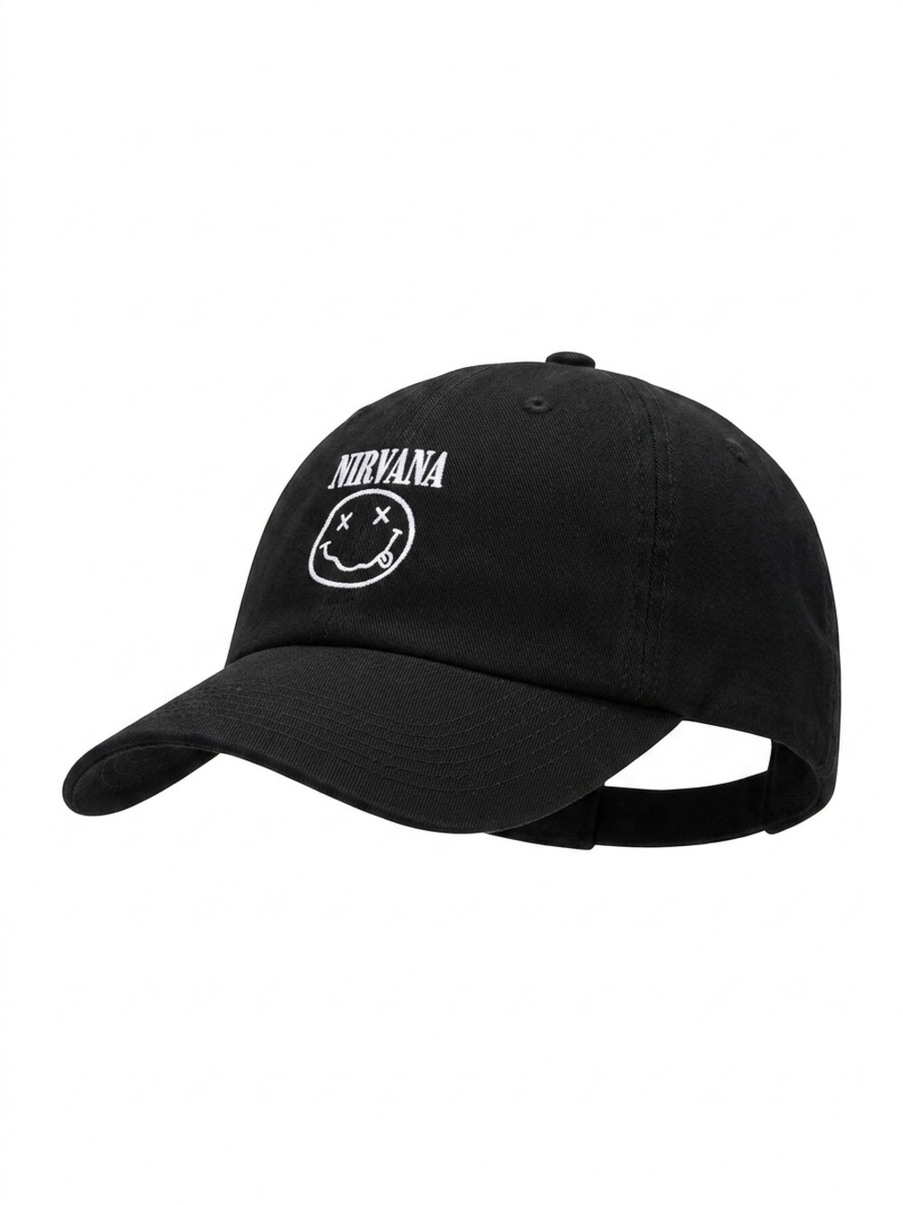 Cotton On Black Nirvana Embroidered Dad Cap